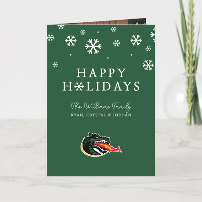 Fiery Mascot Emblem Holiday Card (Front)