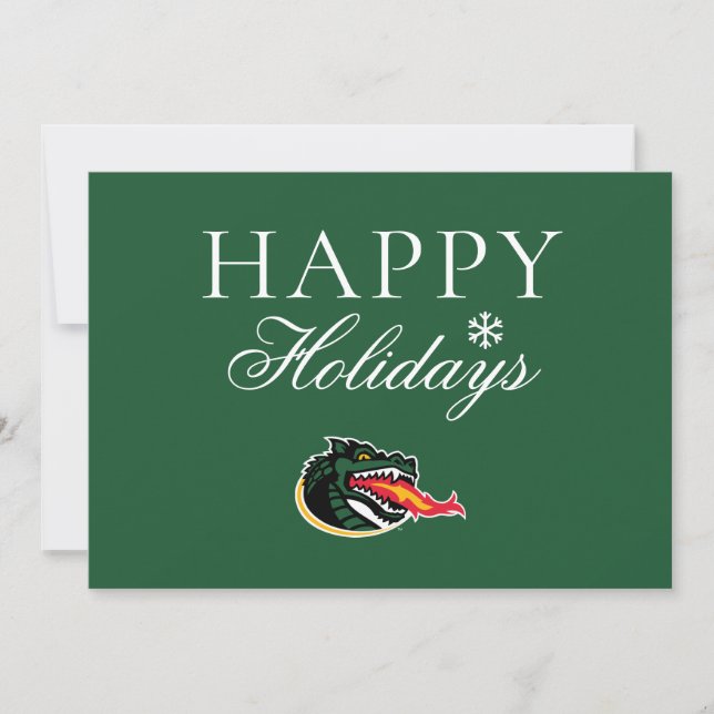 Fiery Mascot Emblem Holiday Card (Front)