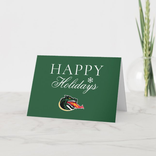 Fiery Mascot Emblem Holiday Card (Front)