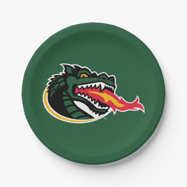 Fiery Mascot Emblem Paper Plates (Front)