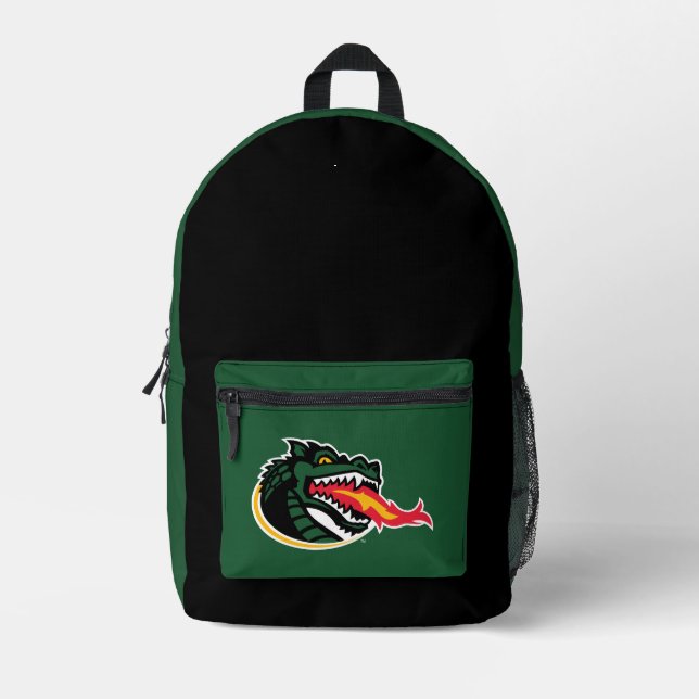 Fiery Mascot Emblem Printed Backpack (Front)