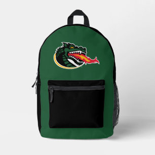 Fiery Mascot Emblem Printed Backpack