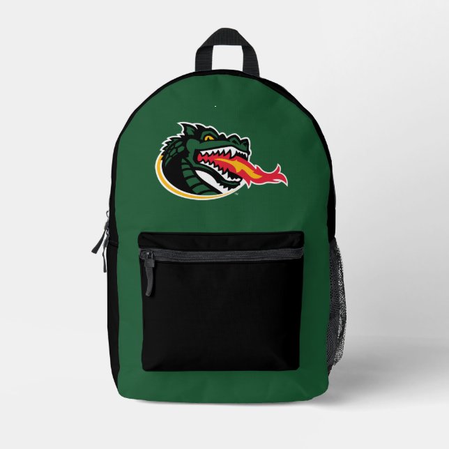 Fiery Mascot Emblem Printed Backpack (Front)
