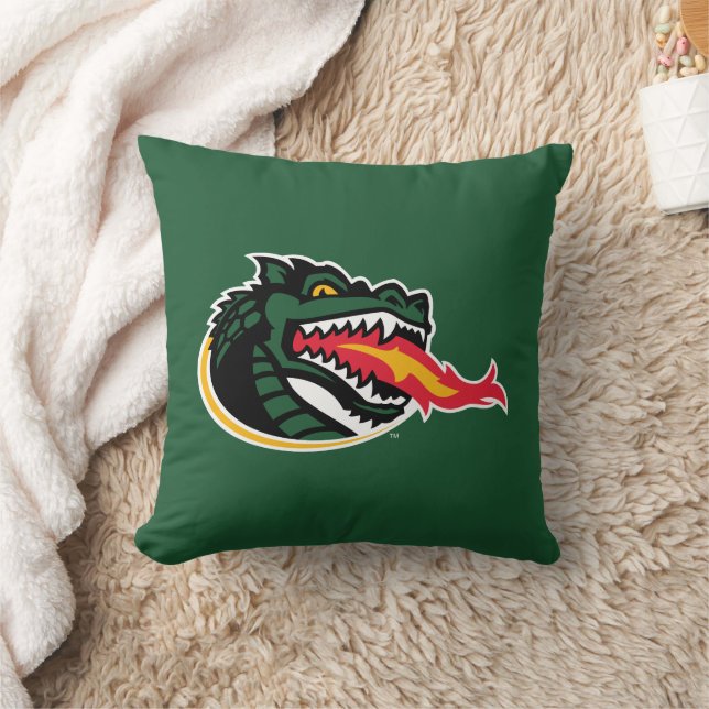 Fiery Mascot Emblem Throw Pillow (Blanket)