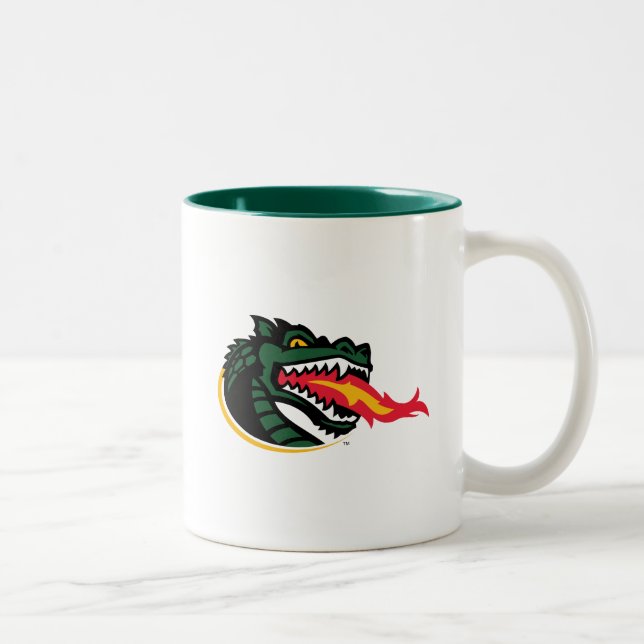 Fiery Mascot Emblem Two-Tone Coffee Mug (Right)