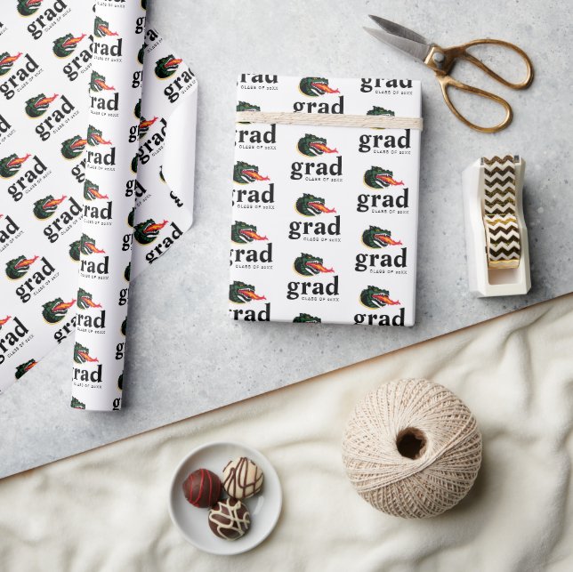 Fiery Mascot Emblem Wrapping Paper (Crafts)
