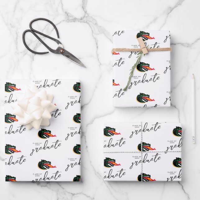 Fiery Mascot Emblem Wrapping Paper Sheets (Front)