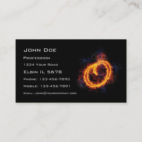 Fiery Monogram O Business Card Templates