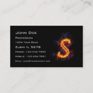 Fiery Monogram S Business Card