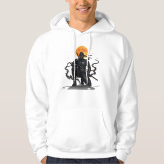 Fiery Moon Ninja Warrior | Epic Samurai-Inspired Hoodie