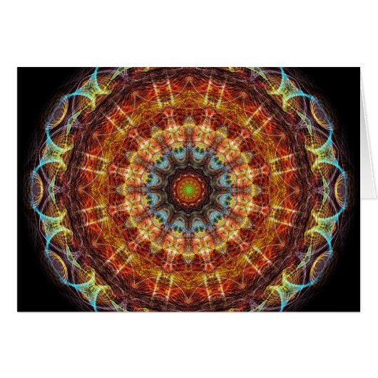 Fiery Needlework kaleidoscope Cards (Front Horizontal)