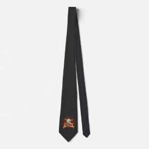 Fiery New Year 2027 Cute Cartoon Goat Mascot Graph Neck Tie