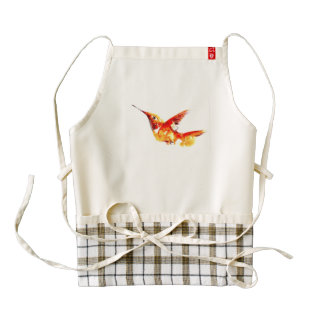 "Fiery One" Hummingbird Print on Zazzle HEART Apron
