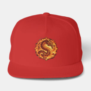 Fiery Orange Dragon Fire Flames Gift for men Snap Back Hat