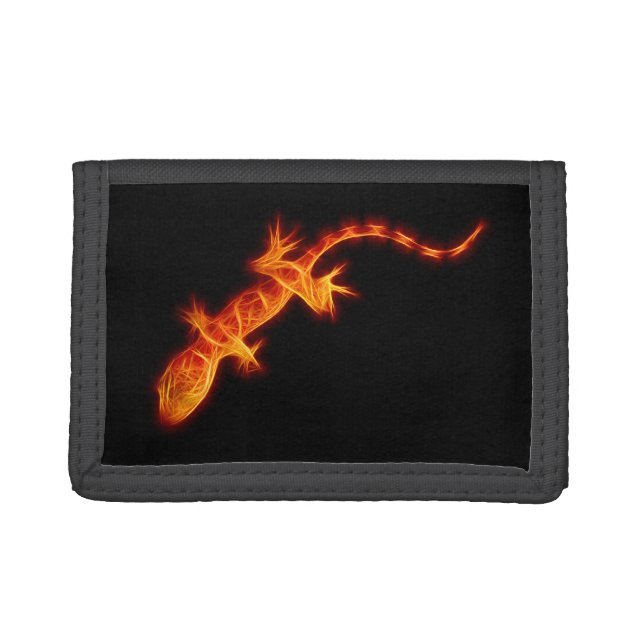 Fiery Orange Gecko Trifold Wallet (Front)