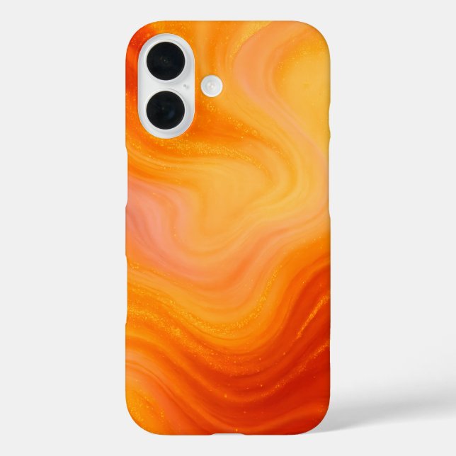 Fiery Orange Gold Marble iPhone / iPad case (Back)