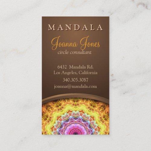 Fiery Passion Holistic Mandala Business Card