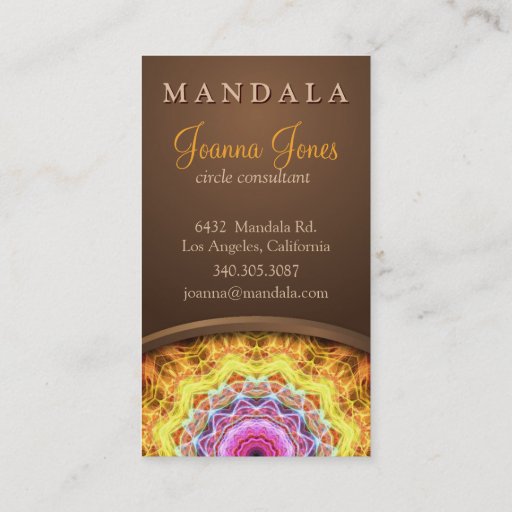 Customizable Fiery Passion Holistic Mandala Business Card Template