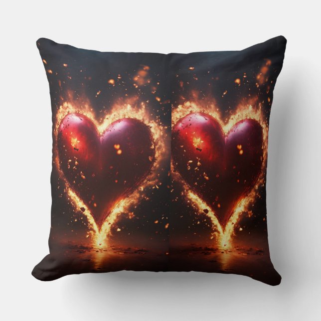 Fiery Passion Throw Pillow (Front)
