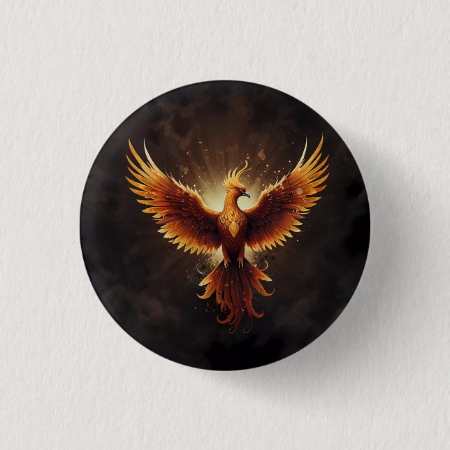 Fiery Phoenix Cushion Button (Front)
