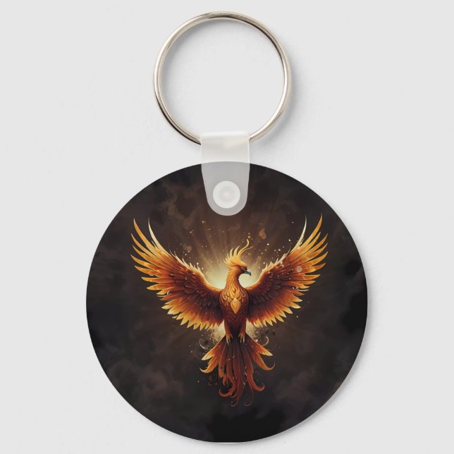 Fiery Phoenix Cushion Keychain (Front)