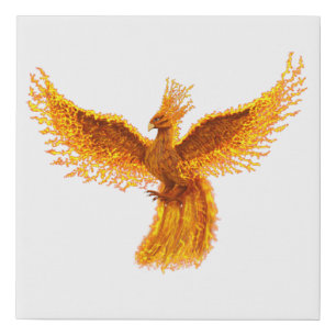 Fiery Phoenix  Faux Canvas Print