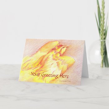 Fiery Phoenix Greeting Card by Customizables at Zazzle