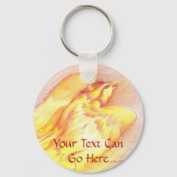 Fiery Phoenix Keychain by Customizables at Zazzle