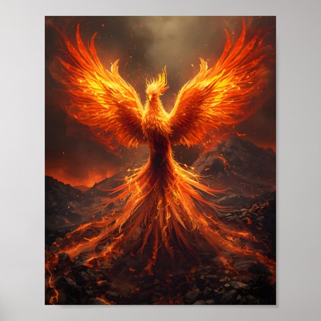 Fiery Phoenix Rising Poster (Front)