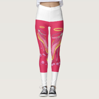 Fiery Pink Angel Heels Leggings 🔥😇