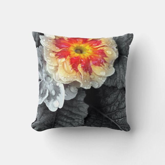 Fiery Primrose Photograph Throw Pillow (Front)