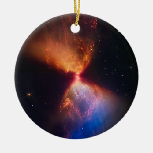 Fiery Protostar Hourglass  NIRCam  JWST Ceramic Ornament