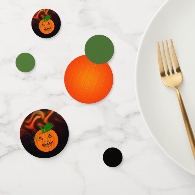 Fiery Pumpkin Design Confetti (Group)