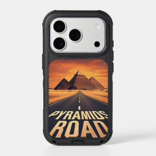 Fiery Pyramids Road Egypt Desert Art iPhone 17 Pro Case