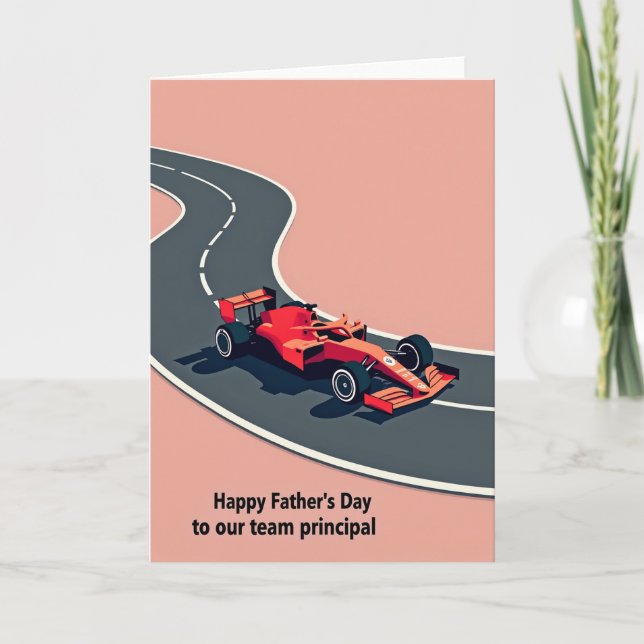 Fiery Racing Fathers Day Card (Front)
