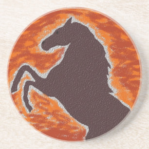 Fiery Rearing Horse Drink Coaster