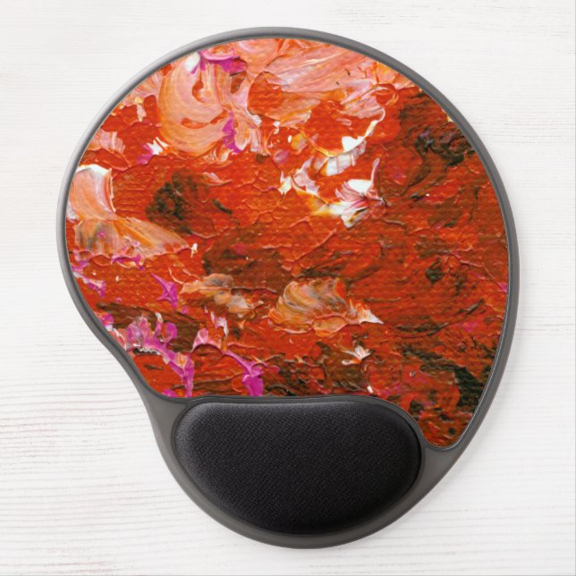Fiery Red Abstract Art Gel Mouse Pad (Front)
