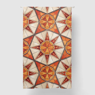 Fiery Red and Orange Starburst - Geometric Mosaic Blackout Curtains