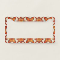 Fiery Red and Orange Starburst - Geometric Mosaic