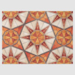 Fiery Red and Orange Starburst - Geometric Mosaic Tissue Paper