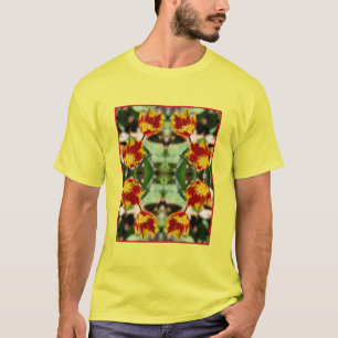 Fiery Red And Yellow Tulip Flowers Abstract T-Shirt
