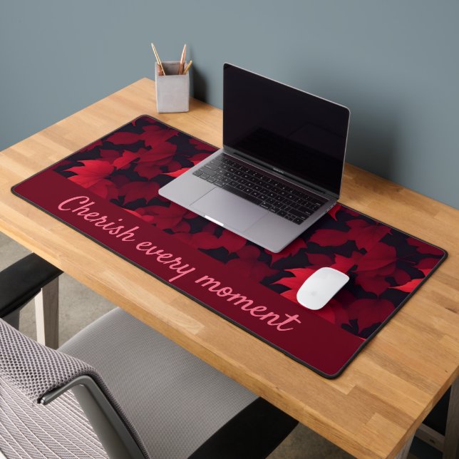 Fiery Red Autumnal Leaves Desk Mat (Office 2)