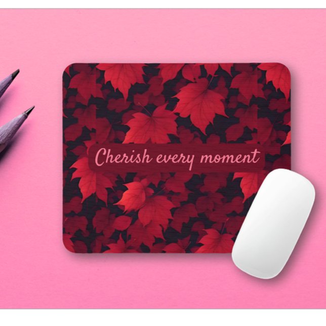 Fiery Red Autumnal Leaves Mouse Pad (Creator Uploaded)