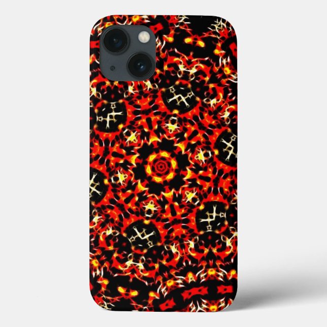 Fiery Red Fractal Pattern Case-Mate iPhone Case (Back)