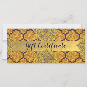 Fiery Red Gold Royal Indian Gift Certificate