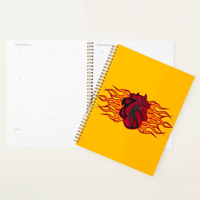 Fiery Red Horse Head with Flames Planner (Creator Uploaded)