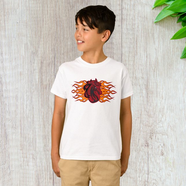 Fiery Red Horse Head with Flames T-Shirt (Creator Uploaded)