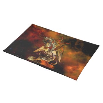Fiery Red Nebula Baphomet Occult Altar Cloth Placemat by Cosmic_Crow_Designs at Zazzle