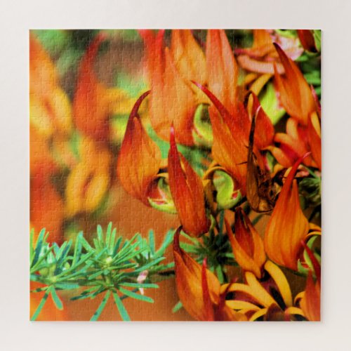 Fiery Red Orange Blooms on this Crocosmia Garden   Jigsaw Puzzle