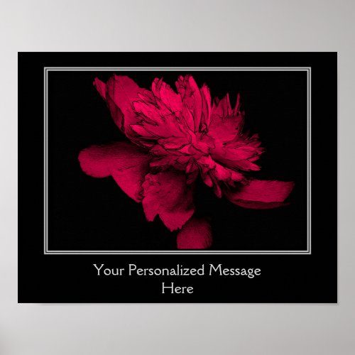 Fiery Red Peony Flower Create Your Own Poster